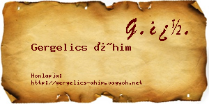 Gergelics Áhim névjegykártya